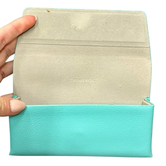 Tiffany & Co. Eyeglass / Sunglass Case | Classic Blue Leather - Picture 8 of 10